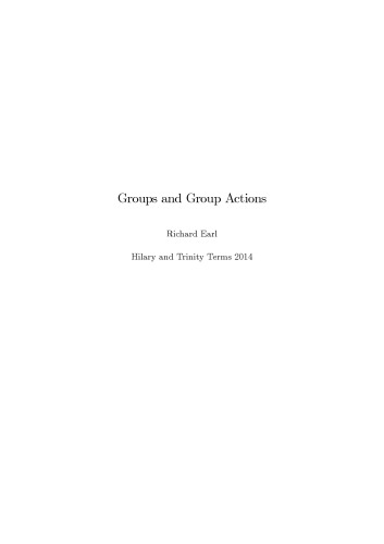 Groups and Group Actions [Lecture notes]