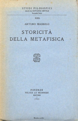 Storicità della metafisica