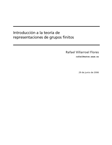 Introducción a la teoría de representaciones de grupos finitos [Lecture notes]