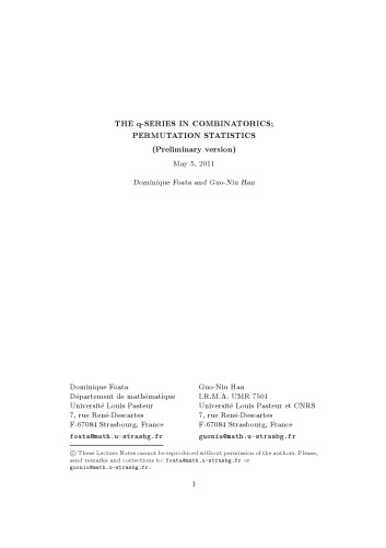 The q-series in combinatorics: Permutation statistics [expository notes]