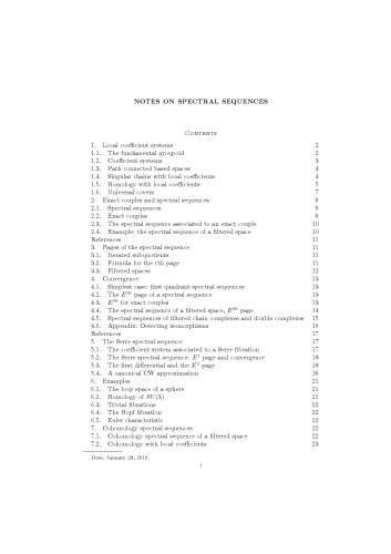 Notes on Spectral Sequences [Lecture notes]