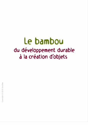 Le bambou, du développement durable à la création d'objets