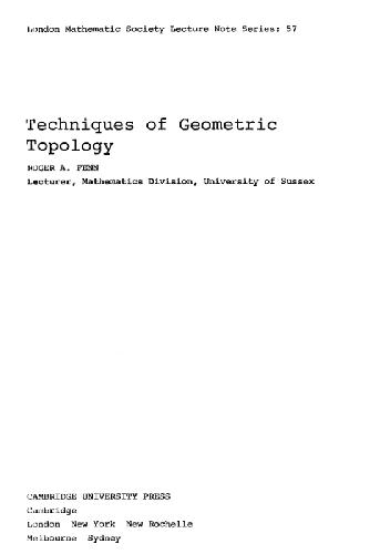 Techniques of geometric topology