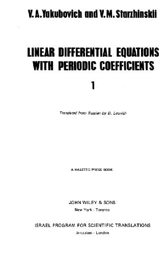 Linear differential equations with periodic coefficients