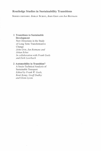 Automobility in Transition?: A Socio-Technical Analysis of Sustainable Transport