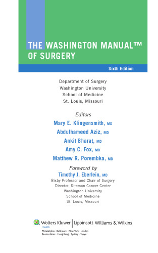 The Washington Manual of Surgery