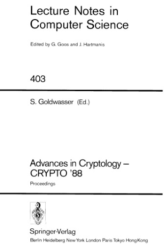 Advances in Cryptology — CRYPTO’ 88: Proceedings