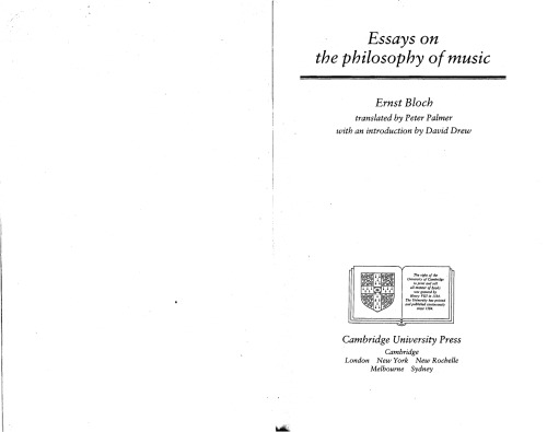 Essays on the Philosophy of Music