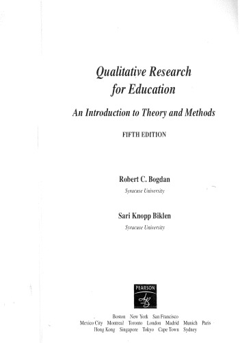 Qualitative research for education : an introduction to theories and methods