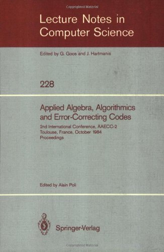 Applied Algebra, Algorithmics and Error-Correcting Codes: 2nd International Conference, AAECC-2 Toulouse, France, October 1–5, 1984 Proceedings