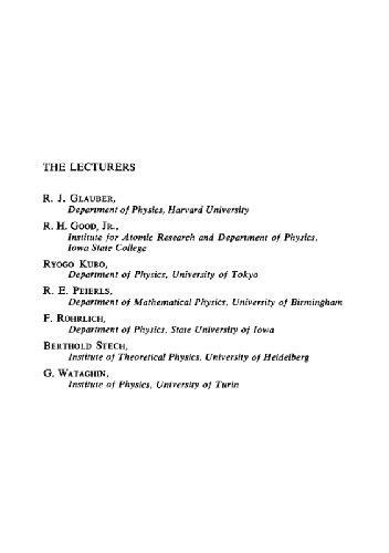 Lectures in theoretical physics