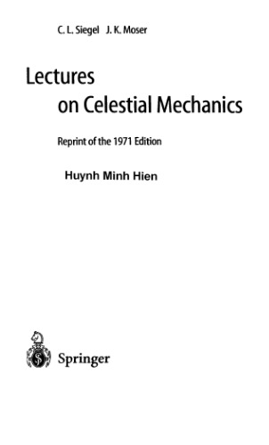 Lectures on celestial mechanics