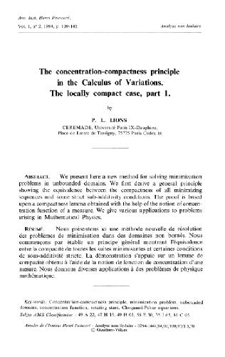 The concentration-compactness principle in the Calculus of Variations