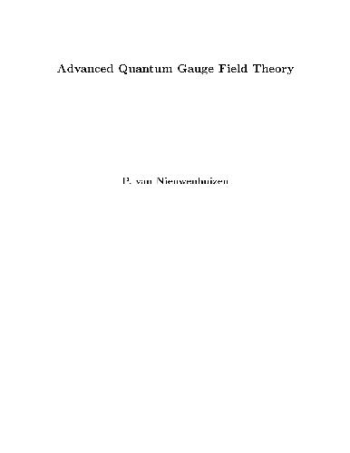 Advanced quantum gauge field theory