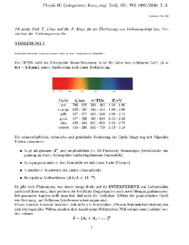 Physik III Vorlesung