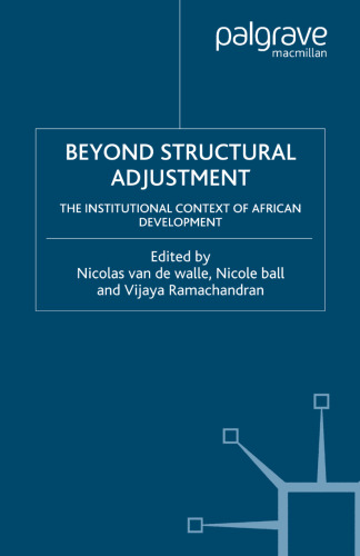 Beyond Structural Adjustment The Institutional Context of African Development