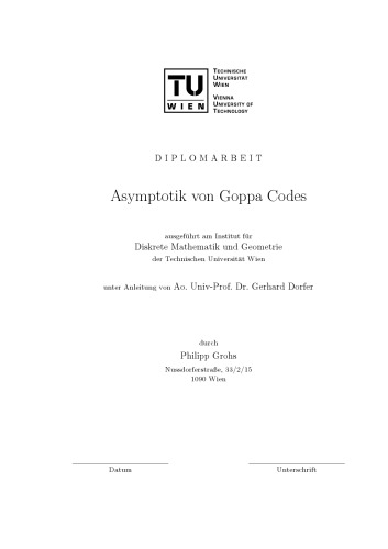 Asymptotik von Goppa Codes