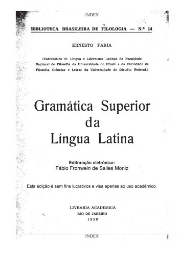 Gramática Superior da Língua Latina