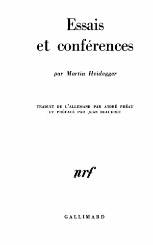 Essais et Conférences