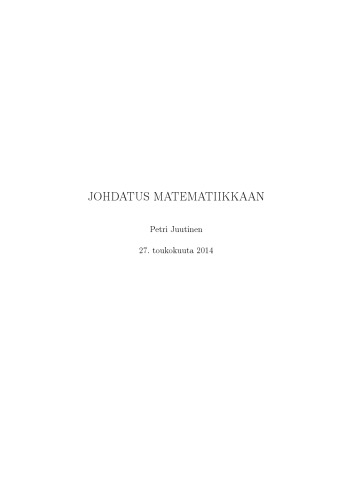 Johdatus matematiikkaan