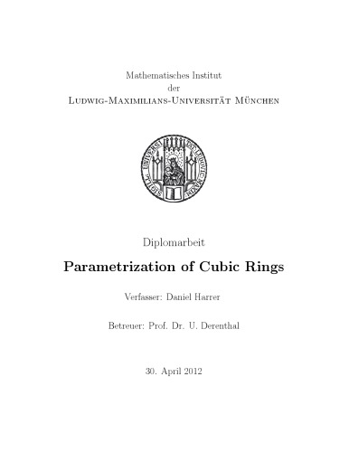 Parametrization of Cubic Rings