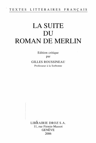 La Suite du Roman de Merlin