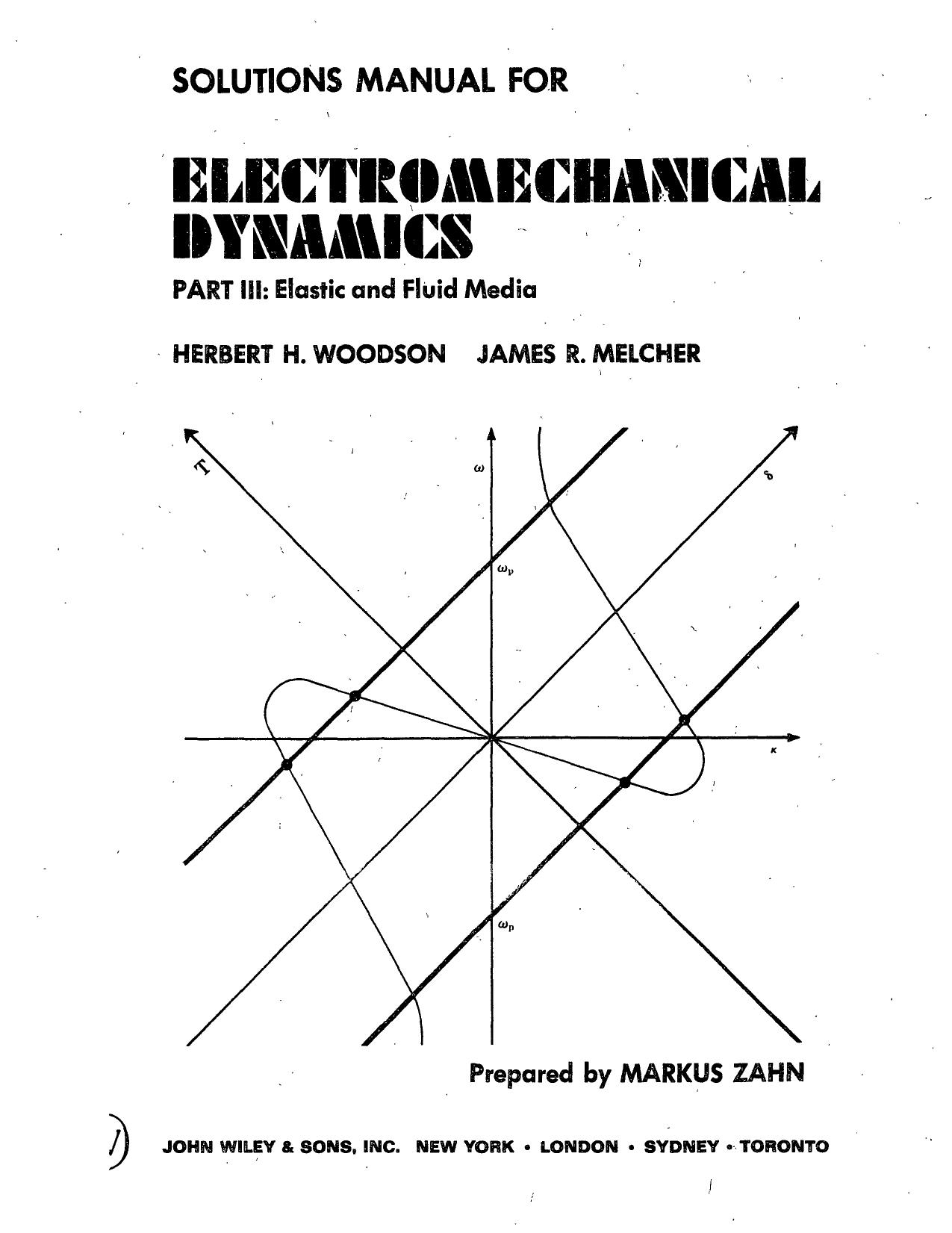 Electromechanical Dynamics, Part III: Elastic and Fluid Media, Solutions Manual