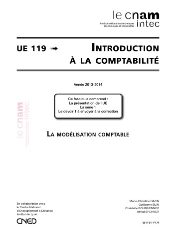 UE 119 Introduction à la comptabilité 119 Série 1