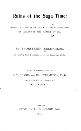 Ruins of the saga time: being an account of travels and explorations in Iceland in the summer of 1895