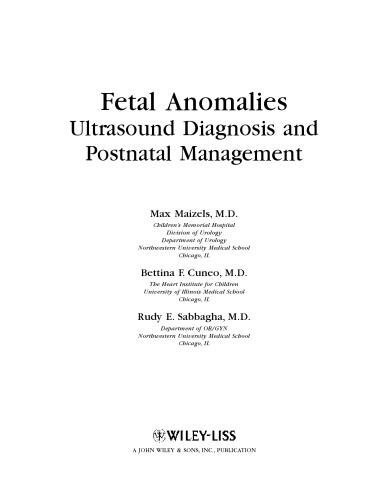 Fetal anomalies : ultrasound diagnosis and postnatal management