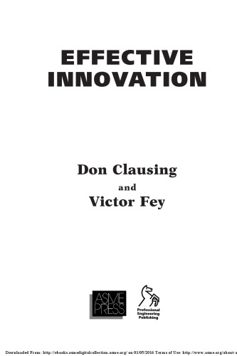 Effective Innovation: The Development of Successful Engineering Technologies