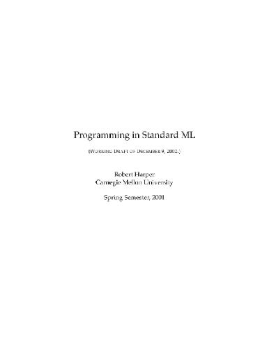 Programming in Standard ML