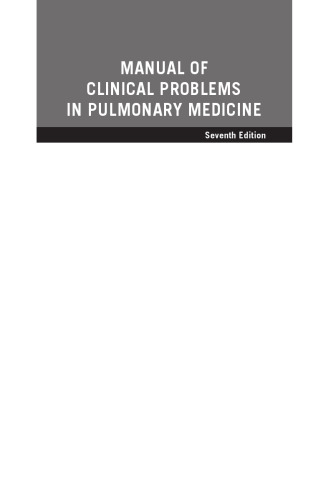 Manual of clinical problems in pulmonary medicine