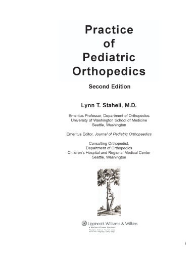 Practice of pediatric orthopedics