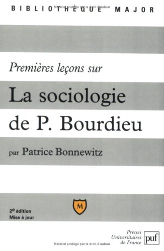 Premieres lecons sur la sociologie de pierre bourdieu