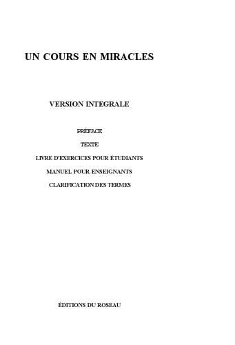 Un Cours En Miracles