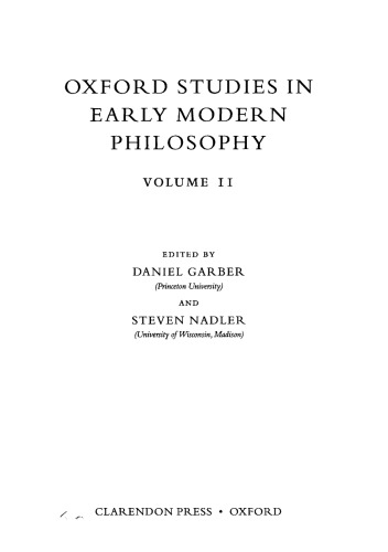 Oxford Studies in Early Modern Philosophy