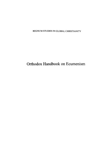 Orthodox Handbook on Ecumenism Resources for Theological Education