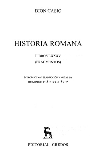 Historia Romana. Libros I-XXXV (Fragmentos)