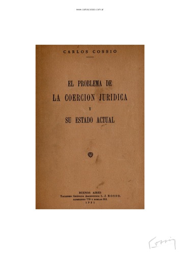 El problema de la coerción jurídica y su estado actual