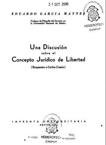 Una discusión sobre el concepto jurídico de libertad