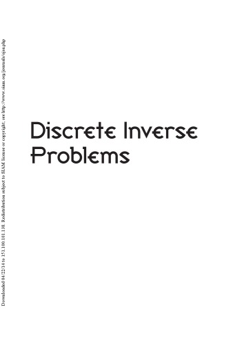 Discrete Inverse Problems: Insight and Algorithms