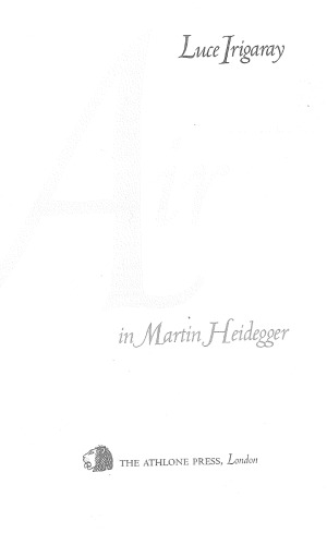 The Forgetting of Air in Martin Heidegger