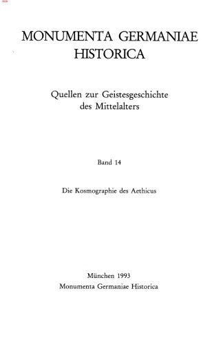 Die Kosmographie des Aethicus