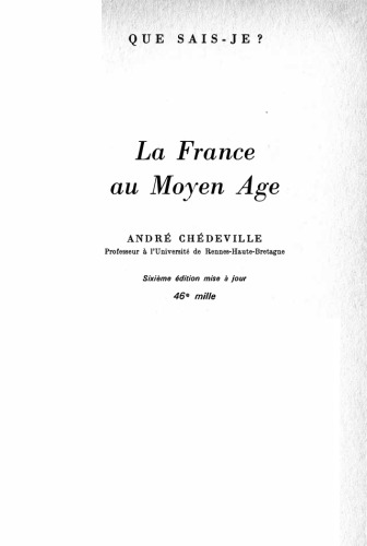 La France au Moyen âge