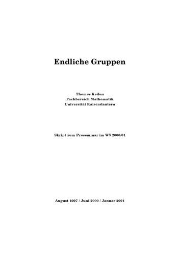 Endliche Gruppen [Lecture notes]