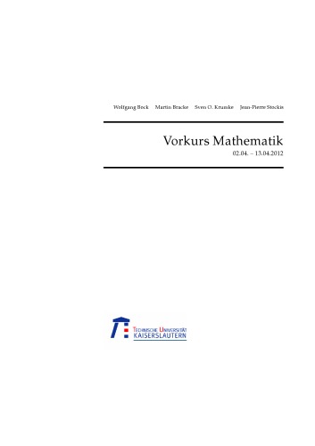 Vorkurs Mathematik [Lecture notes]