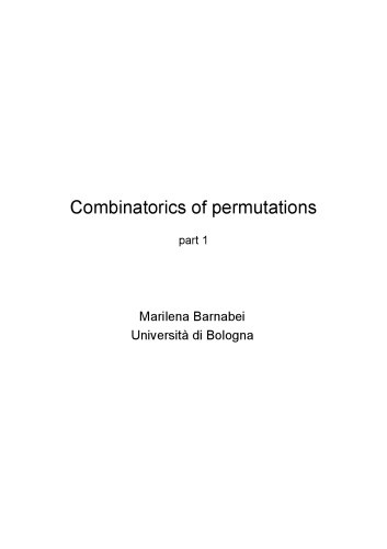 Combinatorics of permutations (parts 1--4) [Lecture notes]