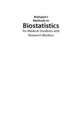 Mahajan’s Methods in Biostatistics for Medical Students and Research Workers