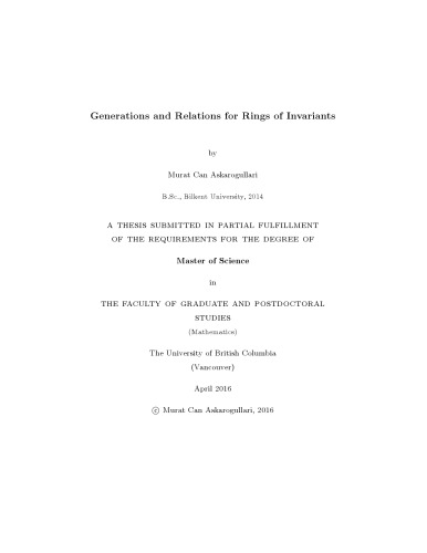 Generations and Relations for Rings of Invariants